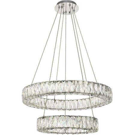 ELEGANT LIGHTING Elegant Lighting  Monroe Integrated Led Chip Light Chrome Chandelier 3503G24C